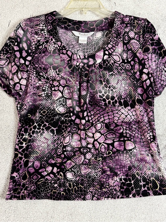 TanJay Tops - TanJay Petites Short Sleeve Purple Top Womens PS/P